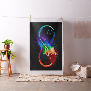 Oneindigheidssymbool met regenboogveer stof