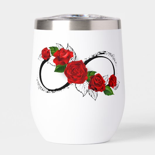 Oneindigheidssymbool met rode rozen (Voorkant)