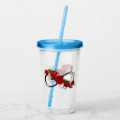 Oneindigheidssymbool met rode rozen acryl drinkbeker (Achterkant)