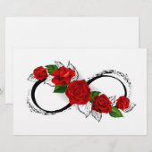 Oneindigheidssymbool met rode rozen briefpapier (Voorkant / Achterkant)