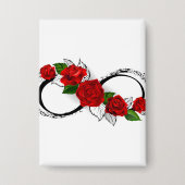 Oneindigheidssymbool met rode rozen button (Voorkant)