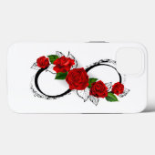 Oneindigheidssymbool met rode rozen Case-Mate iPhone case (Achterkant (horizontaal))