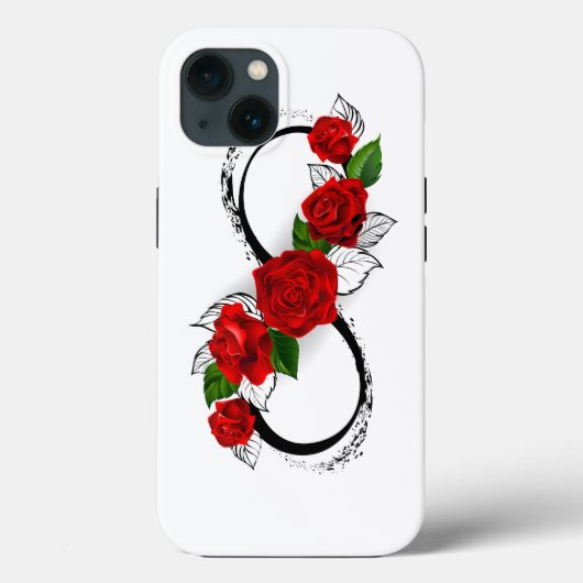 Oneindigheidssymbool met rode rozen Case-Mate iPhone case (Achterkant)