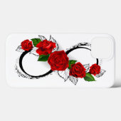 Oneindigheidssymbool met rode rozen Case-Mate iPhone case (Achterkant (horizontaal))