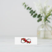 Oneindigheidssymbool met rode rozen contactkaartje (Staand voorkant)