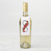 Oneindigheidssymbool met rode rozen flessenhanger (Op fles)