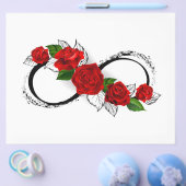 Oneindigheidssymbool met rode rozen flyer (Enkel)