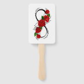 Oneindigheidssymbool met rode rozen handwaaier (Achterkant)