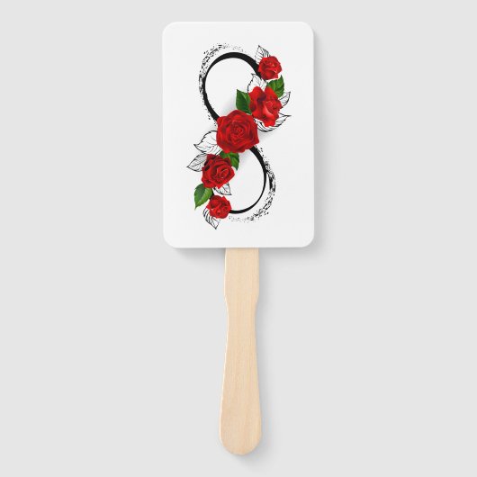 Oneindigheidssymbool met rode rozen handwaaier (Voorkant)