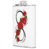Oneindigheidssymbool met rode rozen heupfles (Links)