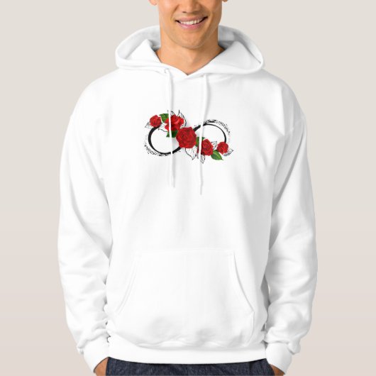 Oneindigheidssymbool met rode rozen hoodie (Voorkant)