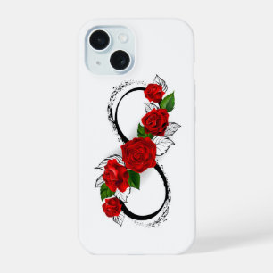 Oneindigheidssymbool met rode rozen iPhone 15 case