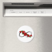 Oneindigheidssymbool met rode rozen magneet (Insitu (Vaatwasser))