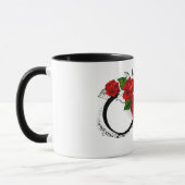 Oneindigheidssymbool met rode rozen mok (Links)