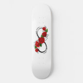 Oneindigheidssymbool met rode rozen persoonlijk skateboard (Voorkant)