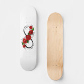 Oneindigheidssymbool met rode rozen persoonlijk skateboard (Voorkant)