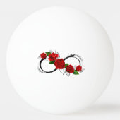 Oneindigheidssymbool met rode rozen pingpongbal (Achterkant)