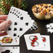 Oneindigheidssymbool met rode rozen pokerkaarten (Insitu)