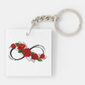 Oneindigheidssymbool met rode rozen sleutelhanger (Achterkant)