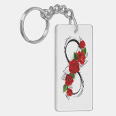 Oneindigheidssymbool met rode rozen sleutelhanger (Voorkant Links)