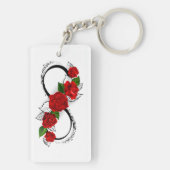 Oneindigheidssymbool met rode rozen sleutelhanger (achterkant)