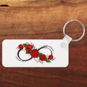 Oneindigheidssymbool met rode rozen sleutelhanger (Voorkant)