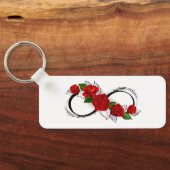 Oneindigheidssymbool met rode rozen sleutelhanger (Achterkant)
