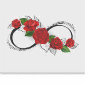 Oneindigheidssymbool met rode rozen sticker (Voorkant)