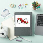Oneindigheidssymbool met rode rozen sticker (iPad Cover)