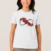 Oneindigheidssymbool met rode rozen Tri-Blend shirt (Voorkant)