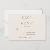 Oneindigheidssymbool Monogram Champagne Trouw RSVP Kaart (Voorkant)