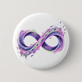Oneindigheidssymbool Neurodiversiteit Autisme ADHD Ronde Button 5,7 Cm