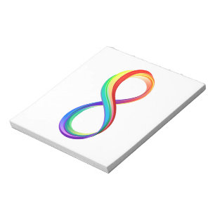 Oneindigheidssymbool van de laagjes regenboog notitieblok