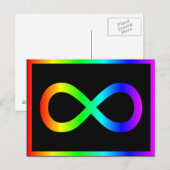 Oneindigheidssymbool van de regenboog briefkaart (Voorkant / Achterkant)