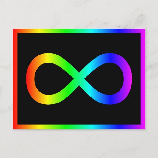 Oneindigheidssymbool van de regenboog briefkaart (Voorkant)