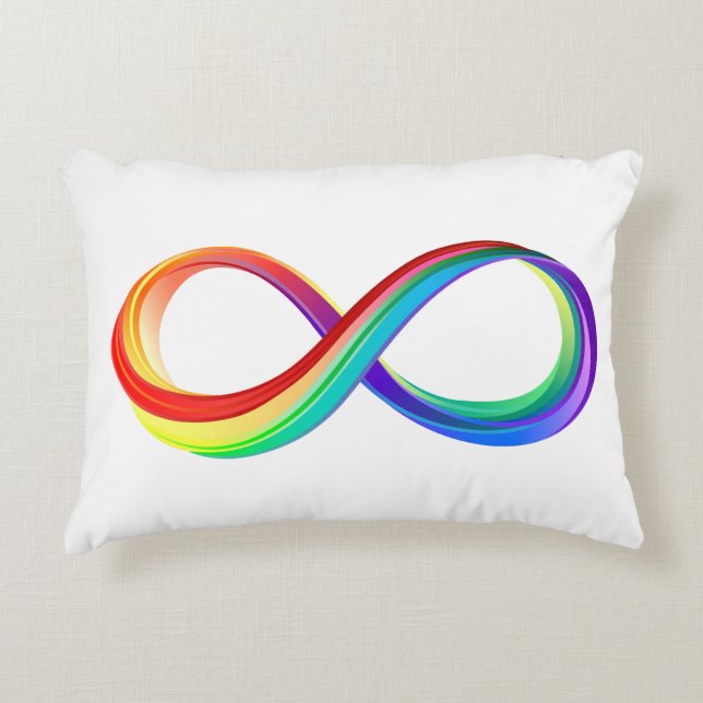 Oneindigheidssymbool van de regenboog in lagen accent kussen (Voorkant)