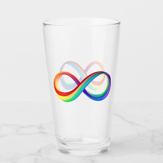 Oneindigheidssymbool van de regenboog in lagen glas (Voorkant)