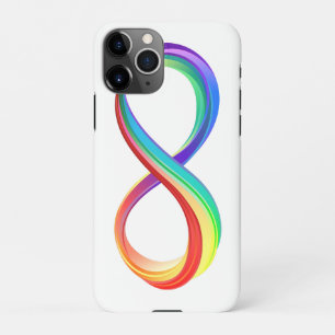 Oneindigheidssymbool van de regenboog in lagen iPhone 11Pro hoesje