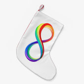 Oneindigheidssymbool van de regenboog in lagen kleine kerstsok (Voorkant (Hangend))