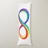 Oneindigheidssymbool van de regenboog in lagen lichaamskussen (Voorkant Verticaal)