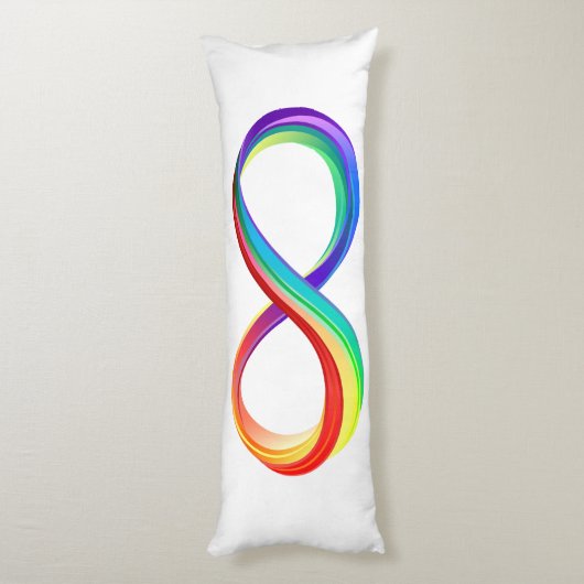 Oneindigheidssymbool van de regenboog in lagen lichaamskussen (Achterkant (Verticaal))