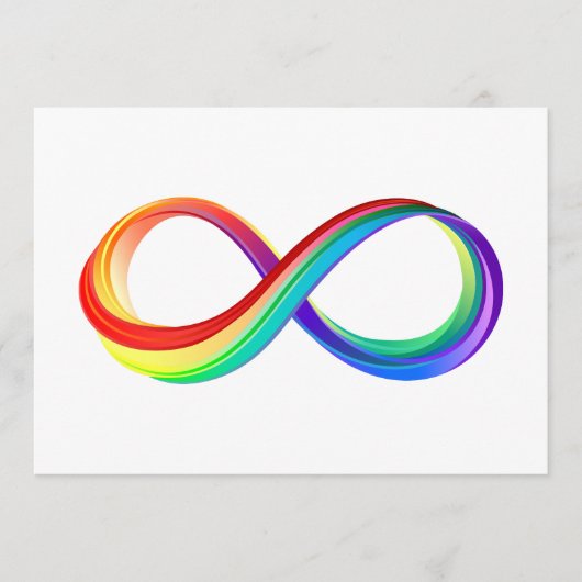 Oneindigheidssymbool van de regenboog in lagen menu (Voorkant)