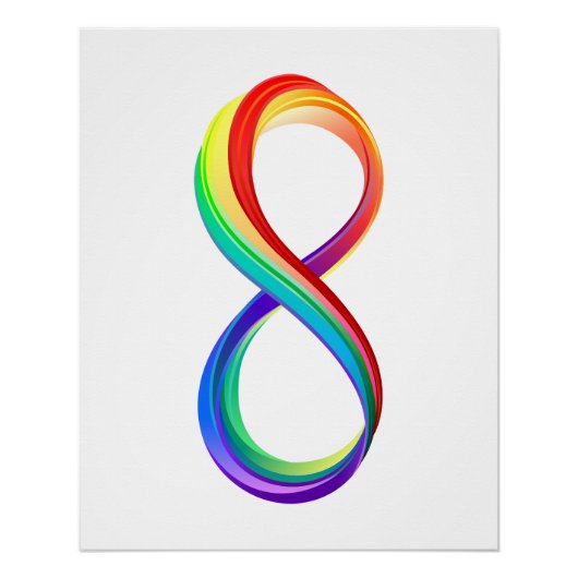 Oneindigheidssymbool van de regenboog in lagen perfect poster (Voorkant)
