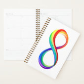 Oneindigheidssymbool van de regenboog in lagen planner (Display)
