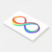 Oneindigheidssymbool van de regenboog in lagen post-it® notes (Schuin)