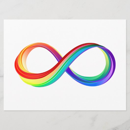 Oneindigheidssymbool van de regenboog in lagen programmakaart (Voorkant)