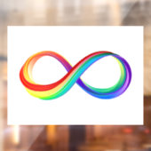 Oneindigheidssymbool van de regenboog in lagen raamsticker (Vel 2)