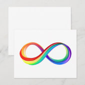 Oneindigheidssymbool van de regenboog in lagen save the date (Voorkant / Achterkant)