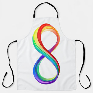 Oneindigheidssymbool van de regenboog in lagen schort