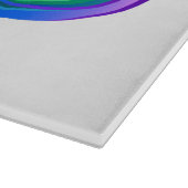 Oneindigheidssymbool van de regenboog in lagen snijplank (Hoek)